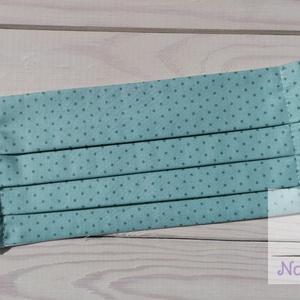 Textil szájmaszk/arcmaszk - türkiz pettyes -  - Meska.hu