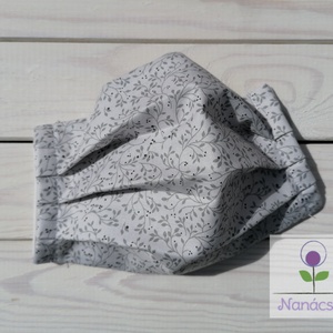 Textil szájmaszk/arcmaszk - szürke indás - Meska.hu
