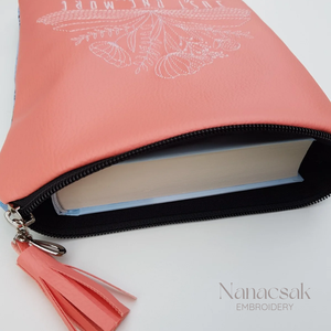 Hímzett könyvtok - barack - könyv & zene - könyvtok - Meska.hu