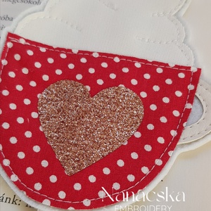 Habos kávé -piros- könyvjelző - könyv & zene - könyvjelző - Meska.hu