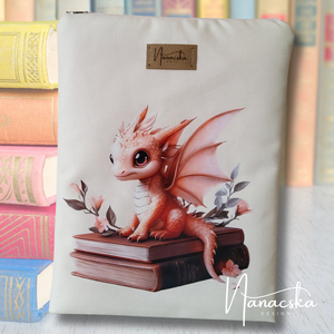 Sárkányos könyvtok - Peach - Meska.hu