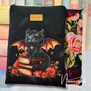 Sárkányos könyvtok - Red roses - Meska.hu