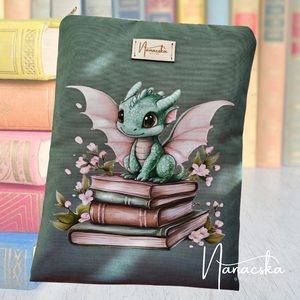 Sárkányos könyvtok - Little roses - Meska.hu