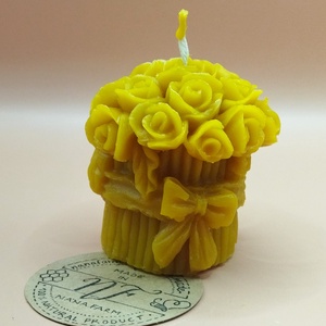 Rózsacsokor méhviasz gyertya - Meska.hu