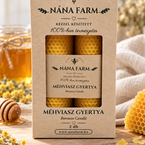 2 db-os kézzel készített méhviaszgyertya elegánsan dobozba csomagolva - otthon & életmód - gyertya, illat, aroma - gyertya - Meska.hu