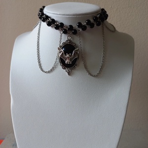Lady Ebony choker - ékszer - nyaklánc - gyöngyös nyaklánc - Meska.hu