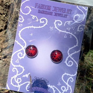 Targaryen ház Fülbevaló - ékszer - fülbevaló - pötty fülbevaló - Meska.hu