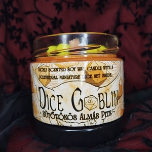 [Sütőtökös almás pite ] - DiceGoblin szójaviasz illatgyertya ajándék kockával, Otthon & Életmód, Gyertya, illat, aroma, Gyertya, Gyertya-, mécseskészítés, MESKA