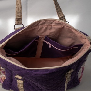 Női válltáska / vállon átvehető táska / shopper / lila mintás / iskolatáska / pelenkázótáska / pakolós - táska & tok - kézitáska & válltáska - vállon átvethető táska - Meska.hu