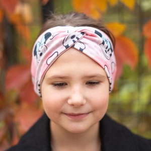 Elasztikus, csavaros elejű fejpánt, hajpánt, fülvédőpánt, Minnie egeres  - ruha & divat - sál, sapka, kendő - fejpánt - Meska.hu