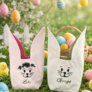 Nyusziszsák, tojásgyűjtő zsák, névre szóló  - ünnepi díszek, dekorációk - húsvéti díszek és dekorációk - húsvéti tojástartó - Meska.hu