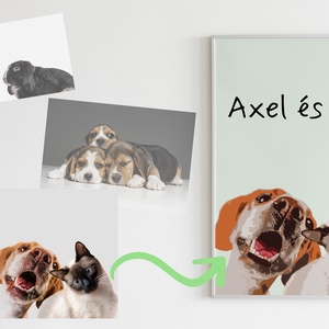 Saját fotóból páros házi kedvenc portré - otthon & életmód - dekoráció - kép & falikép - plakát - Meska.hu