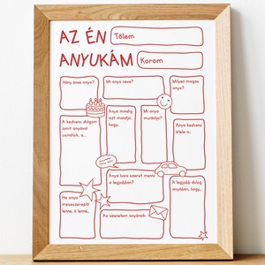 Nyomtatható egyedi ajándék ANYÁNAK - otthon & életmód - papír, írószer - ajándékozás kellékei - képeslap, üdvözlőlap - Meska.hu