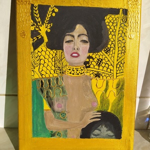 KLIMT JUDITH CÍMŰ FESTMÉNY REPRODUKCIÓJA, Művészet, Festmény, Akril, Festészet, MESKA