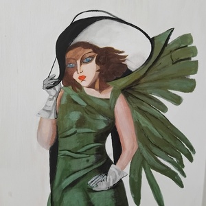 TAMARA DE LEMPICKA  reprodukció, Művészet, Festmény, Akril, , MESKA
