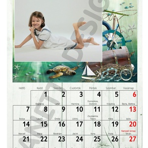 Egyedi fényképes A4-es falinaptár kézzel rajzolt egyedi design naptár  -  - Meska.hu
