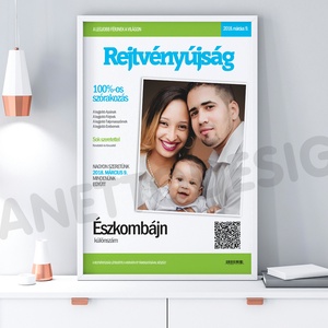 Egyedi fényképes skandináv rejtvény poszter kerettel, Szülinapi kerekévfordulós rejtvény rmagazin, Vicces bejelentés - esküvő - emlék & ajándék - nászajándék - Meska.hu