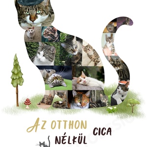 Egyedi cicás fényképes kollázs poszter, cicakedvelő gazdiknak szülinapra, cicaimádó ajándék macska cat cicuska fotós - otthon & életmód - kisállatoknak - cicáknak & macskáknak - Meska.hu