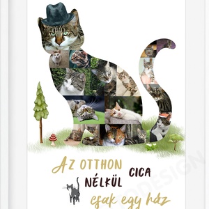 Egyedi cicás fényképes kollázs poszter, cicakedvelő gazdiknak szülinapra, cicaimádó ajándék macska cat cicuska fotós - otthon & életmód - kisállatoknak - cicáknak & macskáknak - Meska.hu