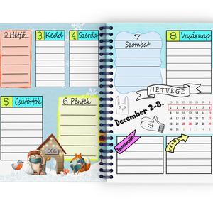 110 oldalas egyedi grafikájú határidőnapló filofax bullet journal diary emlékkönyv jegyzetfüzet notesz leckefüzet napló -  - Meska.hu