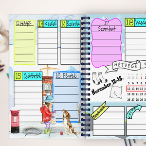 110 oldalas egyedi grafikájú határidőnapló filofax bullet journal diary emlékkönyv jegyzetfüzet notesz leckefüzet napló -  - Meska.hu