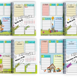 egyedi grafikájú határidőnapló filofax asztali naptár falinaptár emlékkönyv jegyzetfüzet notesz leckefüzet napló kalendá -  - Meska.hu