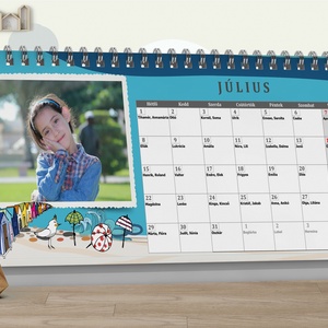 13 oldalas egyedi grafikájú asztali naptár kalendárium fényképes naptár calendar milestone babakártya családi szabályok  -  - Meska.hu