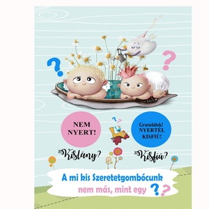 Kisfiú újszülött baba bejelentő kaparós sorsjegy, baba nemét felfedő egyedi vicces ajándék, Új nagyi nagypapa felkérő - otthon & életmód - papír, írószer - Meska.hu