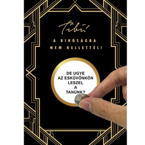 Tanúfelkérő kaparós sorsjegy, Vicces ajándék, esküvői kellék, Egyedi különleges képeslap, kisérőkártya enigma emléklap - esküvő - meghívó & kártya - meghívó - Meska.hu