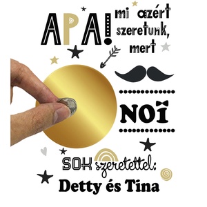Titkos üzenet kaparós sorsjegy, Szülinapi fényképes ajándék vicces ajándék, Szuperhős apáknak egyedi képeslap, Rejtvény - otthon & életmód - papír, írószer - Meska.hu
