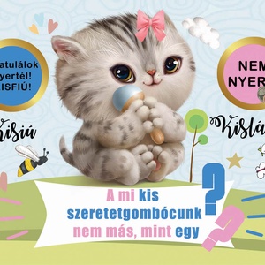 Kisfiú újszülött baba bejelentő kaparós sorsjegy, baba nemét felfedő egyedi vicces ajándék, Nagyi leszel, titkos üzenet - otthon & életmód - papír, írószer - Meska.hu