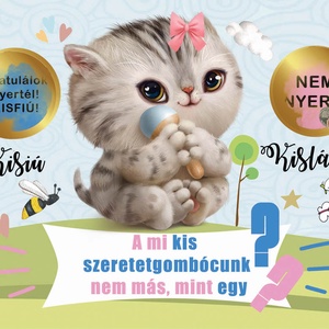 Kisfiú újszülött baba bejelentő kaparós sorsjegy, baba nemét felfedő egyedi vicces ajándék, Nagyi leszel, titkos üzenet - otthon & életmód - papír, írószer - Meska.hu