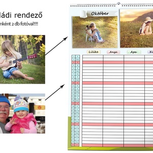 Naptár, fényképes családi rendező A3 naptár, fotós határidőnapló beosztás életesemény hobbi családi szervező tábla fotós - karácsony - mikulás - Meska.hu