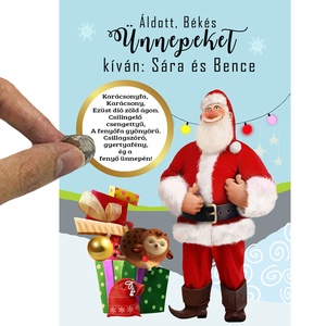 A6 os egyedi kaparós sorsjegy, meglepetés vicces ajándék, karácsonyi ajándékkisérő, képeslap, jókivánság, köszöntő, vers - karácsony - karácsonyi ajándékozás - karácsonyi képeslap, üdvözlőlap, ajándékkísérő - Meska.hu