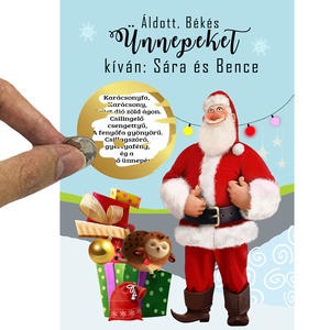 A6 os egyedi kaparós sorsjegy, meglepetés vicces ajándék, karácsonyi ajándékkisérő, képeslap, jókivánság, köszöntő, vers - karácsony - karácsonyi ajándékozás - karácsonyi képeslap, üdvözlőlap, ajándékkísérő - Meska.hu