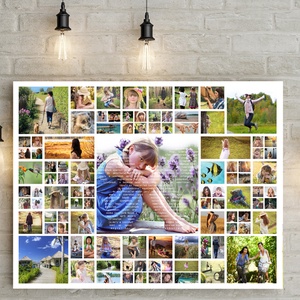 100 db fotóból készült fotókollázs montázs Kerekévfordulós ajándék 50 60 70 80 90 születésnap esküvő nászajándék nagyi, Otthon & Életmód, Dekoráció, Fali és függő dekoráció, Falra akasztható dekor, Fotó, grafika, rajz, illusztráció, MESKA
