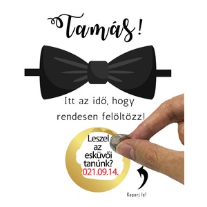 Tanúfelkérő kaparós sorsjegy, Vicces ajándék, esküvői kellék, Egyedi különleges képeslap, kisérőkártya enigma emléklap - otthon & életmód - papír, írószer - Meska.hu