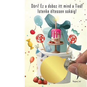 Szülinapi kaparós sorsjegy, Vicces születésnap rejtvény ajándék kisérő kártya, Egyedi kisérőkártya kód nagyinak férjnek  - otthon & életmód - papír, írószer - Meska.hu
