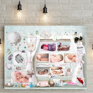 Fényképes kislány születési emléklap poszter, Első pillanatok pocakos várandós terhes fotók emlékőrző, Babaváró kerettel, Otthon & Lakás, Dekoráció, Mindenmás, MESKA