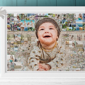 Fotómozaik mozaikfotó mozaikkép fotó fényképes kollázs, Születésnap szülinapi poszter nászajándék esküvő kerek évforduló - otthon & életmód - dekoráció - kép & falikép - mozaik kép - Meska.hu