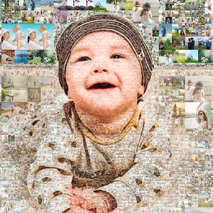 Fotómozaik mozaikfotó mozaikkép fotó fényképes kollázs, Születésnap szülinapi poszter nászajándék esküvő kerek évforduló - otthon & életmód - dekoráció - kép & falikép - mozaik kép - Meska.hu