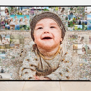 Fotómozaik mozaikfotó mozaikkép fotó fényképes kollázs, Születésnap szülinapi poszter nászajándék esküvő kerek évforduló - otthon & életmód - dekoráció - kép & falikép - mozaik kép - Meska.hu