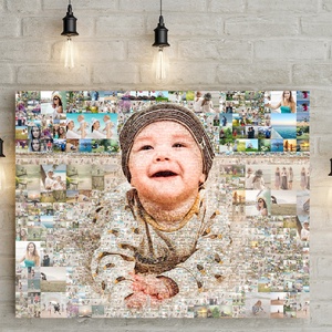 Fotómozaik mozaikfotó mozaikkép fotó fényképes kollázs, Születésnap szülinapi poszter nászajándék esküvő kerek évforduló - otthon & életmód - dekoráció - kép & falikép - mozaik kép - Meska.hu