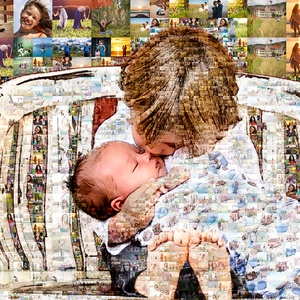 Fotómozaik mozaikfotó mozaikkép fotó fényképes kollázs, Születésnap szülinapi poszter nászajándék esküvő kerek évforduló - otthon & lakás - dekoráció - kép & falikép - mozaik kép - Meska.hu