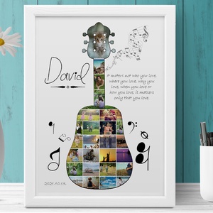 Egyedi gitáros fényképes szülinapi poszter, apának, kerek évforduló metál tanárnak zenetanár személyreszóló nászajándék - otthon & lakás - dekoráció - kép & falikép - poszter - Meska.hu