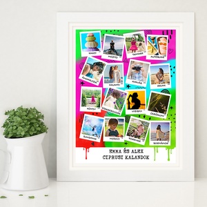 Polaroid fényképes útinapló poszter, Legjobb barátnő, Lányomnak Személyre szóló fotókollázs Kerek évforduló Születésnap - otthon & lakás - dekoráció - kép & falikép - poszter - Meska.hu