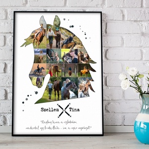 Lovasfej ló emléklap fényképes poszter, fotókollázs névre szóló szülinapi születésnapi horse egyedi unokának nagyszülőkk - Meska.hu