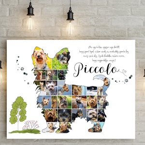 Yorkie Yorkshire terrier fényképes poszter, Fotókollázs kutyák szerelmeseinek, kutyarajongó, állatbarátoknak állatos kép, Otthon & Életmód, Dekoráció, Kép & Falikép, Poszter, Fotó, grafika, rajz, illusztráció, MESKA