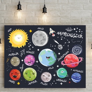 Bolygós naprendszer, bolygók babaszoba poszter, űrhajó csillag égitest szaturnusz - otthon & lakás - babaszoba, gyerekszoba - babaszoba kép - Meska.hu