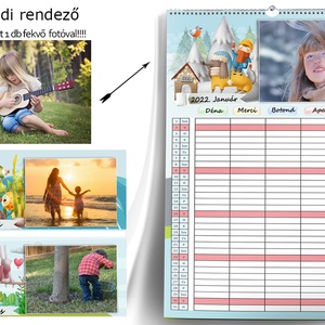 A3 fényképes családi rendező naptár falinaptár Fotós határidőnapló családi szervező nőnek anyának programfüzet planner - otthon & életmód - dekoráció - Meska.hu